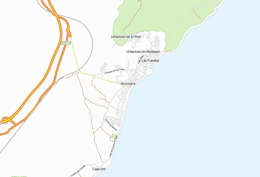 Alcossebre Stadtplan Mit Satellitenaufnahme Und UnterkÃ¼nften Von Spanien