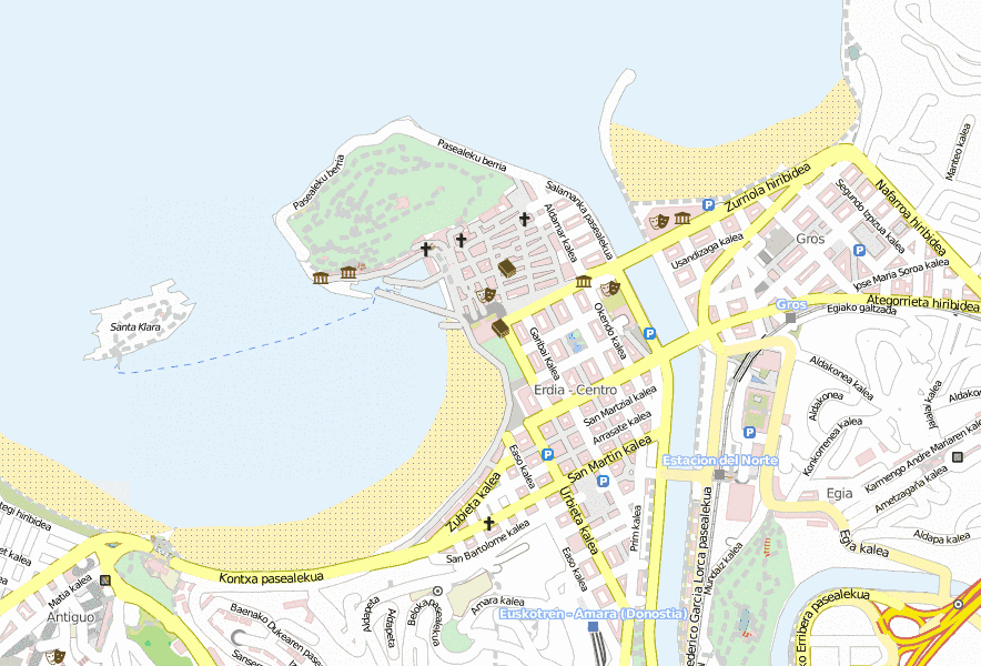 San Sebastia N Stadtplan Mit Satellitenbild Und Hotels Von Spanien