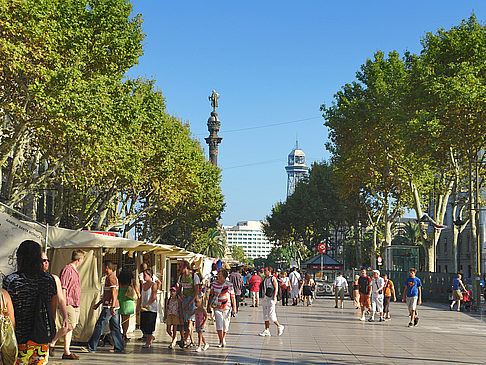  Impressionen Sehenswürdigkeit  Blick auf die Ramblas mit Kolumbussäule im Hintergrund